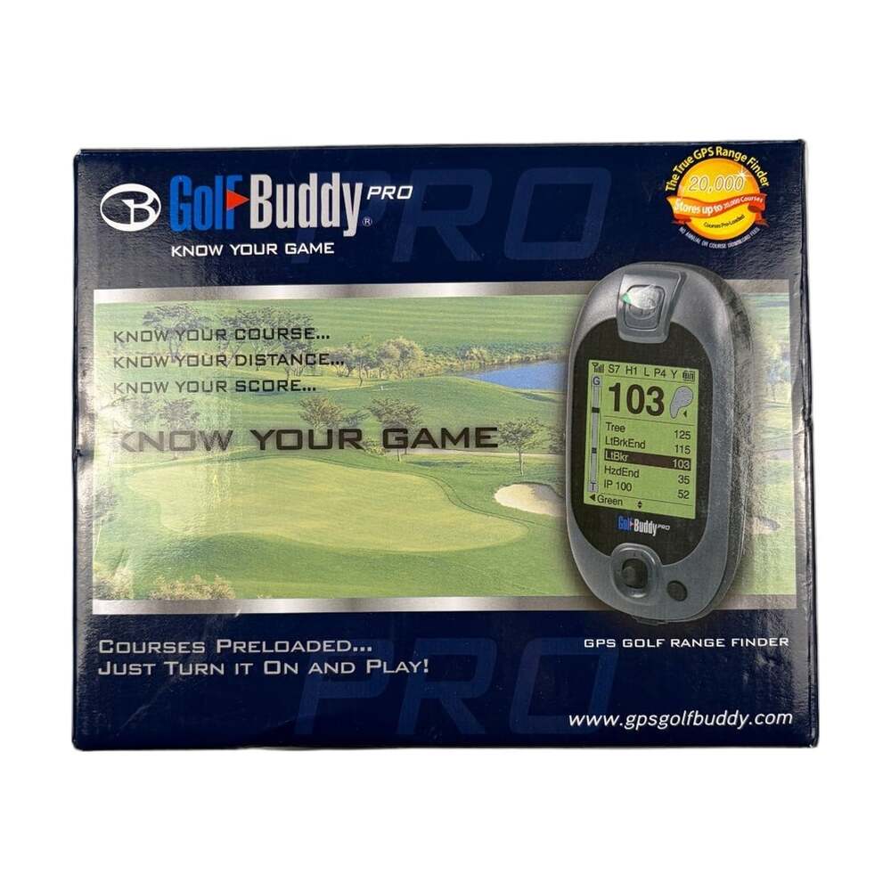 GolfBuddy Pro Handheld GPS Golf Range Finder Complete in Box Preloaded Courses